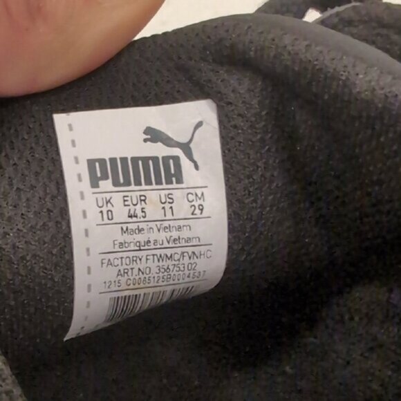 PUMA Men s Smash V2 Soft Suede Sneakers Black White 11 - Picture 6 of 8